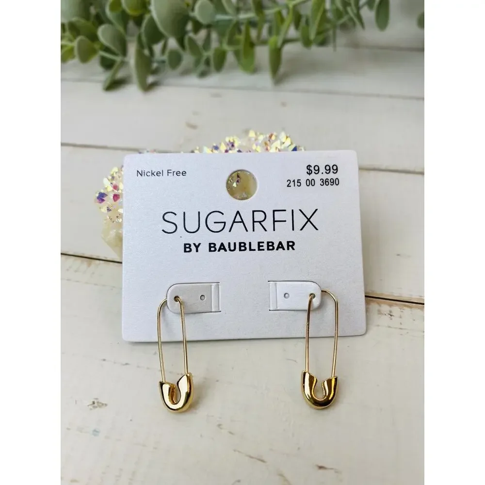 SugarFix  by Baublebar Safety Pin Threader Earrings New